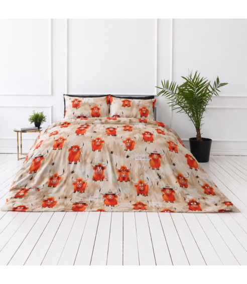 Bettwäsche set „Safari Bulls“. Bettwäsche Baumwolle