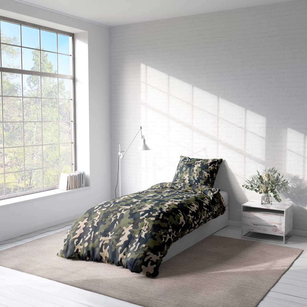 Bettwäsche set "Camouflage". Kinderbettwäsche, 135/140x200 cm, 155/160x200 cm