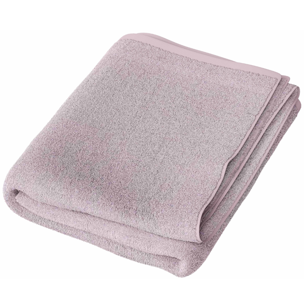 Badetuch „Blush Economic Towel“. Badetücher, 60x35 cm, 100x45 cm. Rosa handtuch mit feinem, leicht breiterem streifen unten