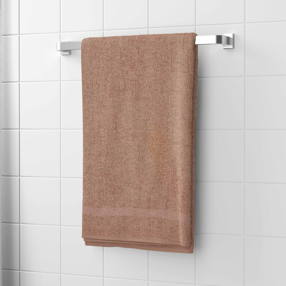 Badetuch „Brown Economic Towel“. Badetücher, 60x35 cm, 100x45 cm. Warmes handtuch in kaffee-braun in einheitlichem braun