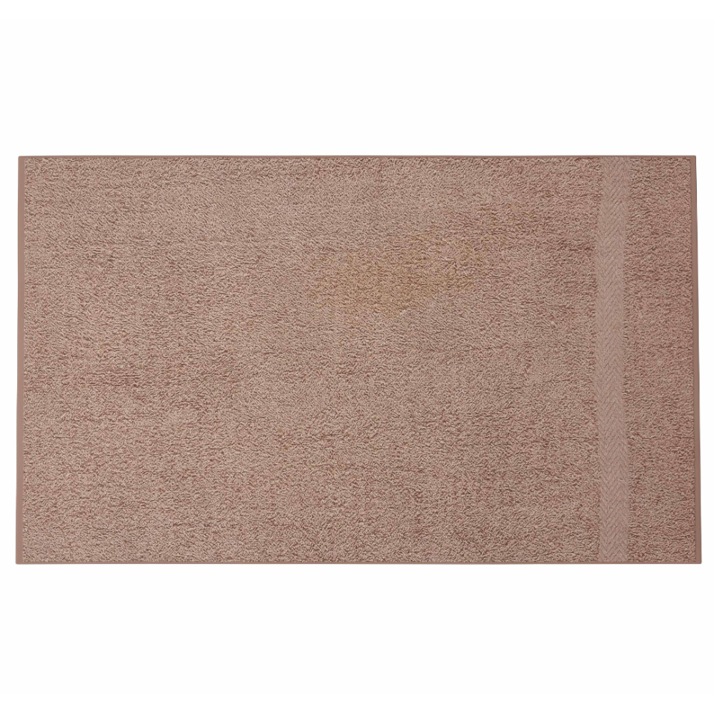 Badetuch „Brown Economic Towel“. Badetücher, 60x35 cm, 100x45 cm. Minimalistisches braunes handtuch mit strukturierter oberfläche