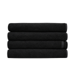 Badetuch „Obsidian Softness“, 70x140 cm. Schwarzes handtuch-set mit dichter, angenehm weicher struktur