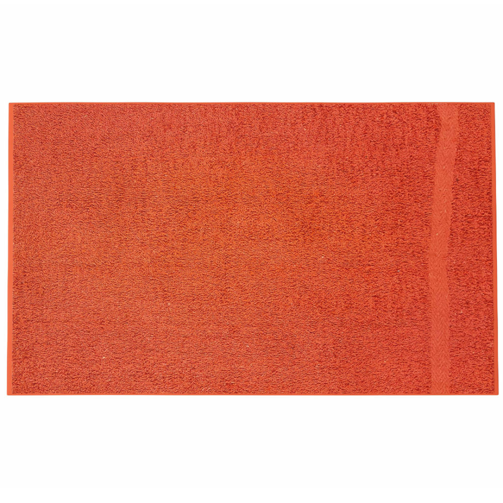 Badetuch „Orange Economic Towel“. Badetücher, 60x35 cm, 100x45 cm. Leuchtend oranges handtuch im minimalistischen stil.