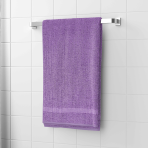 Badetuch „Purple Economic Towel“. Badetücher, 60x35 cm, 100x45 cm. Leuchtend violettes handtuch mit feinem streifen unten