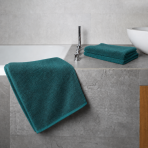 Badetuch „Teal Softness“, 70x140 cm. Elegante handtücher in dunkeltürkis mit dichter textur Badetuch „Teal Softness“, 70x140 cm. Elegante handtücher in dunkeltürkis mit dichter textur