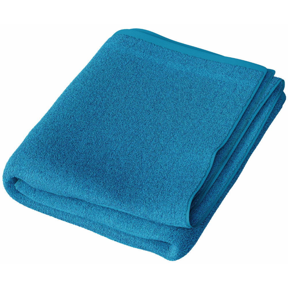 Badetuch „Turquoise Economic Towel“. Badetücher, 60x35 cm, 100x45 cm. Türkisfarbenes handtuch ohne muster, minimalistischer akzent