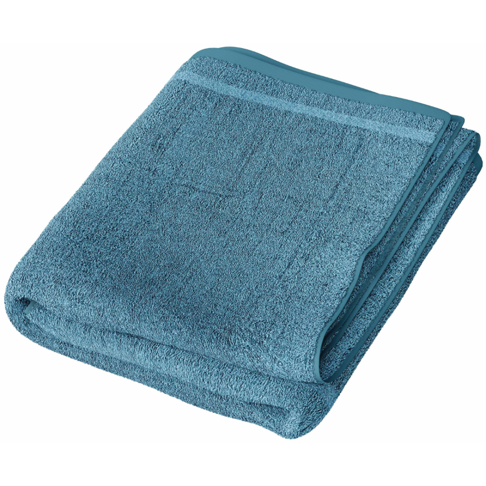 Badetuch „Waterloo Economic Towel“. Badetücher, 60x35 cm, 100x45 cm. Hellblaues, glänzendes handtuch ohne muster