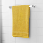 Badetuch „Yellow Economic Towel“. Badetücher, 60x35 cm, 100x45 cm. Hellgelbes handtuch mit etwas breitem streifen unten